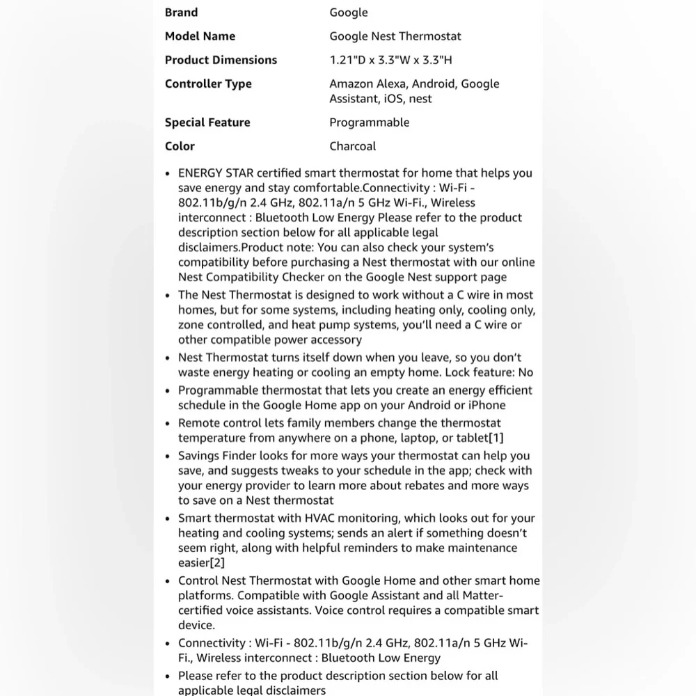 Google Nest Thermostat - Modern Gray